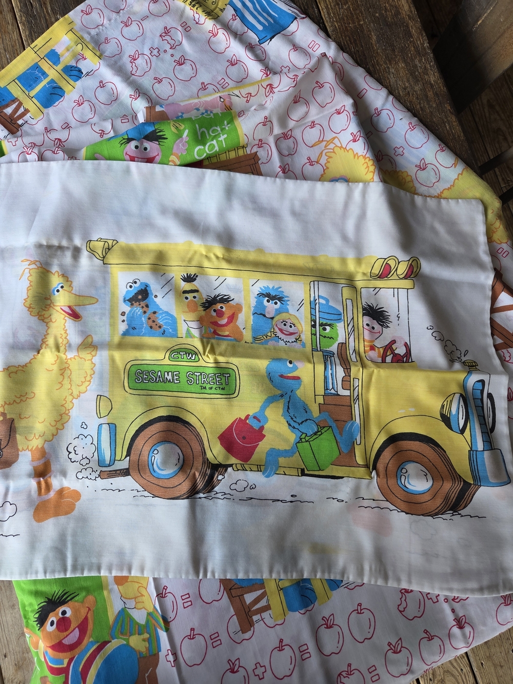 Vintage Sesame Street 3 Piece Twin Sheet Set